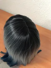 AISI QUEENS-Peluca de cabello sintético para mujer, cabellera artificial recto corto con degradado azul, color rosa, Morado, rojo, fibra de alta temperatura