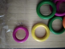 10 unids/bolsa de anillos de madera, accesorios de juguetes para loros, colorido Color al azar, adorno DIY L4MF