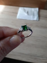 Huitan-anillo de compromiso con Circonia cúbica verde para mujer, sortija, estilo minimalista, sencillo, diseño modesto, para chica