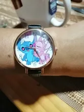 Nuevas de cuero puntada relojes de las mujeres reloj de cuarzo reloj de pulsera de dibujos animados chico regalo
