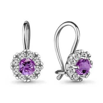 Aquamarine baby earrings with cubic zirconia, 925 sterling silver 
Aquamarine baby earrings with cubic zirconia, 925 sterling silver
