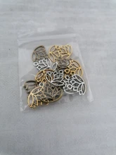 Cabeza de flor de loto de tres colores, colgante de Yoga para meditación, fabricación de joyas artesanal, 14x16mm, 20 Uds.