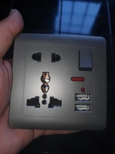 Delviz-Toma de corriente de pared con 5 orificios, enchufe Usb estándar europeo, Panel empotrado gris, doble puerto USB 2.1A, CA 110-250V, toma de corriente de Reino Unido, Universal