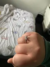 ANENJERY-anillo mariposa abertura para mujer, de Plata de Ley 925, Simple Flash, CZ, personalidad, viento fresco, regalo de San Valentín, S-R346