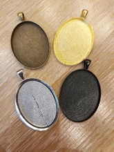 Nueva moda 5 unids/lote 30x40mm tamaño interior 8 colores plateados estilo Simple cabujón Base ajuste encantos colgante