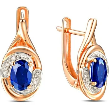 Lucas gold earrings with sapphires and diamonds in red gold 
Lucas gold earrings with sapphires and diamonds in red gold