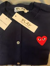 Have eyes-suéter de manga larga con cuello redondo para mujer, cárdigan con bordado de Love Peach, jersey de moda con una hilera de botones, nuevo, otoño