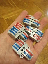 Conector rápido de cableado universal, mini conectores SPL-1/2/3/4 de cables de doble cabeza, en bloque de terminales de conducción de empuje hacia dentro, con lámpara LED