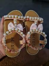 Zapatos Infantiles para niñas nuevas sandalias de verano los niños perla abalorios sandalias de playa con calce Enfants plana Escuela de zapatos para bebé de la UE 21-30