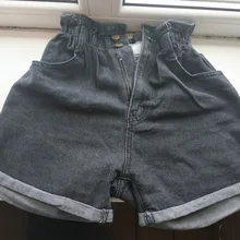 Pantalones cortos vaqueros de estilo coreano para mujer, Shorts de cintura elástica alta, holgados de talla grande, pantalón corto de pierna ancha