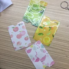 4 unids/pack patrón lindo RFID Anti-desmagnetización tarjetero para tarjetas bancarias Tarjeta de Identificación de caso funda para tarjeta de autobús de bolsa de papel de aluminio Protector de la tarjeta