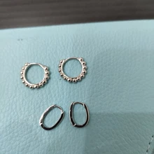 CANNER-pendientes de plata de ley 925 para Mujer y hombre, Piercing con hebilla de hueso del oído, círculo redondo, minimalista, para fiesta