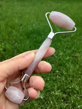 Cuarzo Rosa Jade rodillo adelgazamiento Facial masajeador cara elevación Natural de piedra de Jade rodillo masajeador Facial cuidado de la belleza de la piel