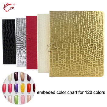 

TP Crocodile Grain 120 Color Nail Art Display Book with Tips Acrylic UV Gel Polish Coloring False Nail Tip Chart Card Salon Kit