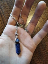 Collar de cuero colgante Hexagonal de acero inoxidable para hombre y mujer, cristal Natural, amuleto de joyería, aumenta la energía del cristal