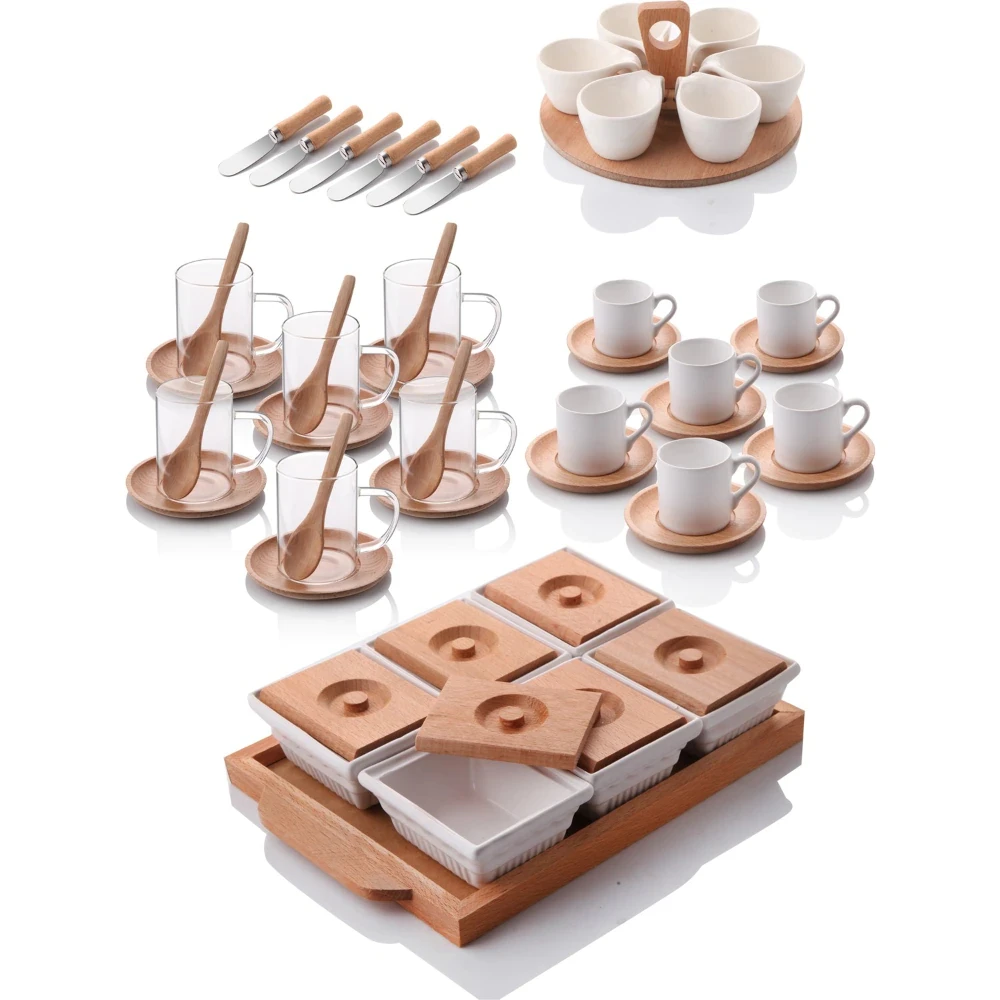 Bamboo Breakfast Set Presentation Wooden Covered Kitchen Food Storage Box Container Tray Tea Mug Coffee Cup Plate Spoon Serving
Bamboo Breakfast Set Presentation Wooden Covered Kitchen Food Storage Box Container Tray Tea Mug Coffee Cup Plate Spoon Serving