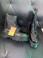 Botas De plataforma para Mujer, zapatos negros Botines De Cuero, Punk, fondo grueso, para motocicleta, 2020
