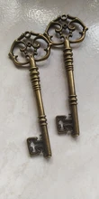 2 uds 82x31mm 3 colores Color de plata antigua Chapado en bronce antiguo colgante de llave decorativa colgantes de llave grande encanto de llave grande