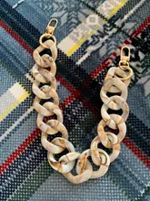 Bag-Accessory Replacement-Chain Shoulder-Handle-Chain Luxury Strap Acrylic Beige Resin