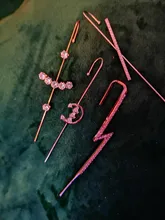 Pendientes de boda bohemios con gancho para mujer, aretes trepadores de circonia cúbica, cristal, regalo de joyería