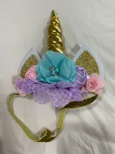 Diadema de cuerno de unicornio para bebé, regalos de cumpleaños para niños, diademas para chicas, suministros de fiesta, accesorios de fotografía recién nacido