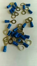 10-100 unids/set RV2 terminales aisladas de anillo azul Cable Conectores eléctricos de crimpado 16-14 AWG Kit M3/M4/M5/M6/M8