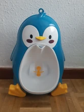 Niños lindos urinario de 8M a 6Y niños bebé orinal pingüino Baño de niños entrenamiento urinario-niño soporte con gancho Pee formadores macetas Penico
