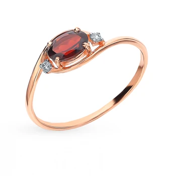 Gold ring with cubic zirconia and Garnet sunlight sample 585 test
Gold ring with cubic zirconia and Garnet sunlight sample 585 test