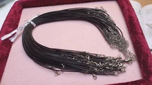 20 unids/lote Real hecho a mano de cuero ajustable trenzado collares de cuerda y amuletos colgantes resultados langosta cierre cuerda cordón 2 mm