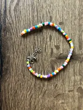 DoreenBeads-tobillera de cuentas hechas a mano para mujer, pulsera ajustable colorida para tobillo, pie de pierna, joyería de moda para mujer de 21,5 cm