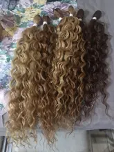 Ídolo de moda Afro Pelo Rizado paquetes de extensiones de cabello sintético 24-28 pulgadas 6 unids/lote Rubio degradado teje el pelo para las mujeres negras