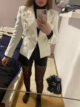 Designer Blazer Jacket Lion-Buttons Classic Baroque Double-Breasted Women's High-Quality