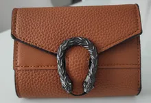 Cartera corta Vintage para mujer, Cartera de cuero sintético de Color sólido, monedero, tarjetero pequeño, bolso de mano