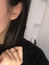 3 unids/set pendientes de plata 925 Real para mujer pendientes de circonita pequeña regalo de niña pendientes de Piercing de cartílago para mujer delicados aretes R5