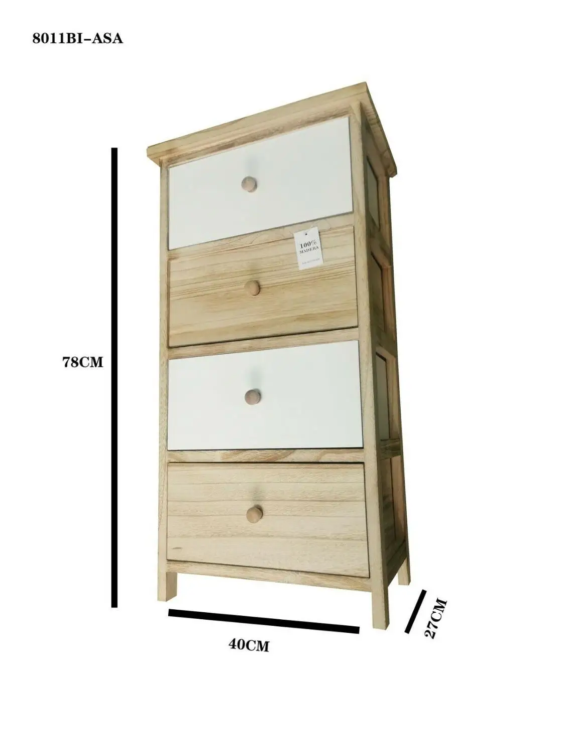 Cajoneras BI-ASA 4 Cajones двухцветная Кольцевая вспышка коричневый y Blanco 27x78x40 Envió Rapido Desde