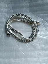 AGLOVER-collar de cadena de Plata de Ley 925 para mujer y hombre, 20 pulgadas, oro de 18k, 6mm, laterales completos, joyería, abalorio, regalo