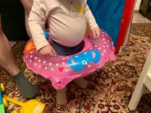 Anillos de piscina para bebé, asiento flotador inflable bonito, Círculo de natación con doble Mango para bebé, piscina tina de baño