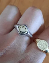 ¡Venta al por mayor! Anillos Foxanry de Plata de Ley 925 con cara sonriente para mujer, cadena creativa y sencilla, regalos geométricos para fiestas