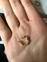 WOOZU-pendientes pequeños de cobre con circonita incrustada, pendientes geométricos de cartílago falso, sin perforación, 100%, 1 Uds.