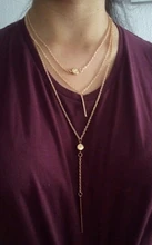 ¡El más nuevo! Color oro multicapa Vintage colgante de cristal de las mujeres collar de Luna estrella cuerno gargantilla de la Media Luna collares joyería