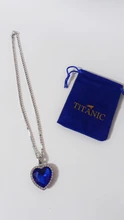 Colgante collar con corazón de Titanic de OCéANO AZUL corazón amor para siempre + bolsa de terciopelo
