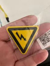 Etiquetas adhesivas de advertencia de seguridad, PVC, resistente al agua, choque eléctrico, advertencia de emergencia, 25mm, 50mm, 100cm