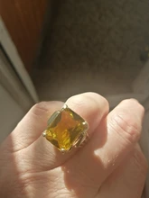 FDLK Retro de las mujeres de la joyería Vintage corte de la princesa diamante amarillo de imitación de regalo anillos de boda Banda, tamaño 5-12