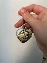 Placa de identificación con grabado gratis para perros y gatos, placa con nombre personalizada, antipérdida, con forma de corazón, colgante para Collar