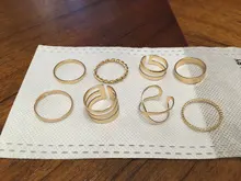 Doocna 8 unids/set Bohemia oro conjunto anillo conjuntos para los hombres y las mujeres geométrico Simple anillo de boda de toque de accesorios de joyería 10287