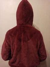 DIHOPE-abrigo de piel sintética con capucha para mujer, chaqueta de piel sintética ajustada, de cintura alta, color negro, rojo y rosa, Abrigos de piel de conejo falso, novedad de 2020