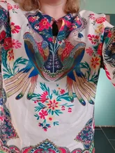 S-5XL de estilo bohemio para mujer, Blusa de estilo Vintage con estampado Floral, talla grande