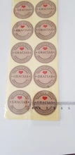 100 unids/lote Kraft Gracias español Etiquetas de Gracias pegatinas hecho a mano paquete sobre sello etiqueta Scrapbooking adhesivo de papelería