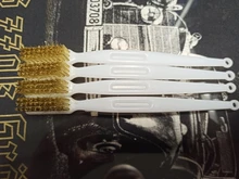 ZtDpLsd-cepillo de dientes de limpieza de alambre de latón, herramienta de extracción de óxido de mano para tallado Industrial, alambre de cobre DuPont, mango de plástico blanco, 1 unidad