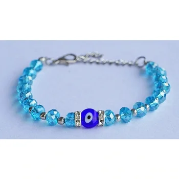 WOMEN'S BRACELET WITH BLUE CRYSTAL STONE HAND MADE - Blue Crystal Stone, Evil Eye Bead Bracelet
WOMEN'S BRACELET WITH BLUE CRYSTAL STONE HAND MADE - Blue Crystal Stone, Evil Eye Bead Bracelet